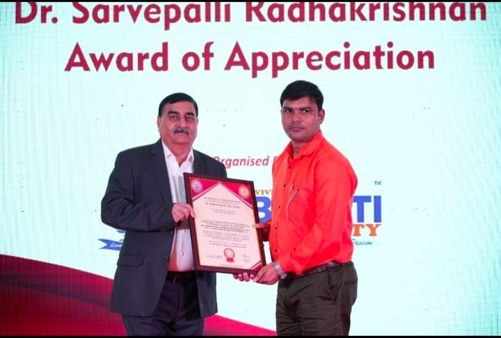 Award of appreciation received by Advocate Arun Bhardwaj